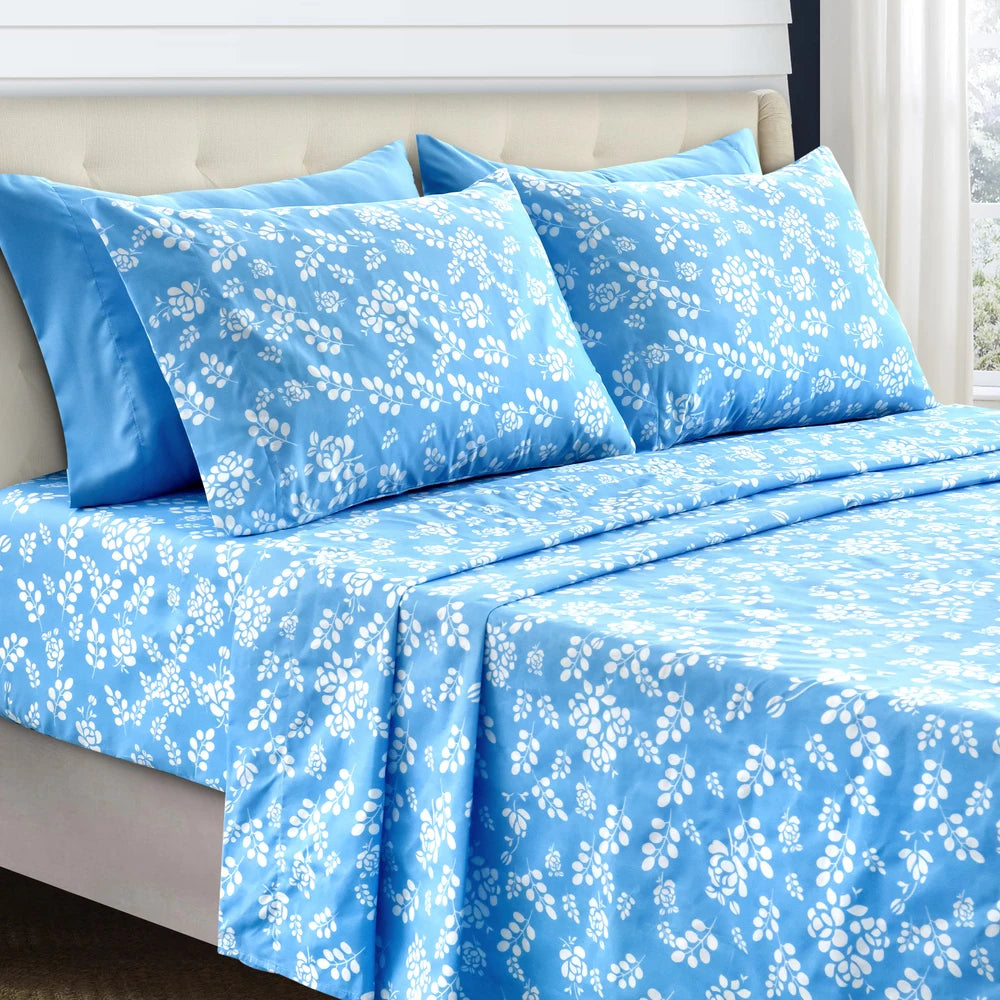Lux Décor 4Pc Floral Sheet Set