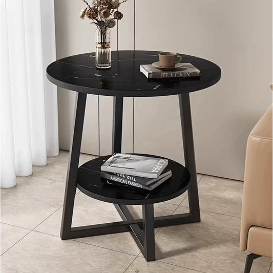 Modern 2-Tier Metal Coffee Table