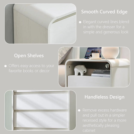 Tall Modern Nightstand with Charging Station