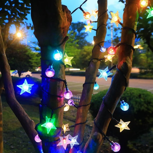 Solar Flower & Ball String Lights