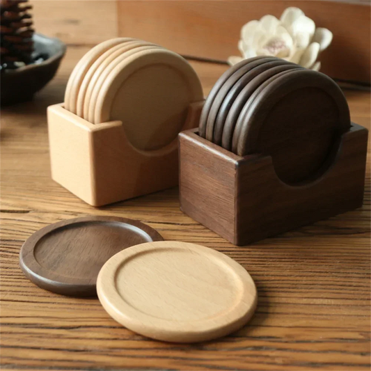 6pcs/set Solid Wood Coasters