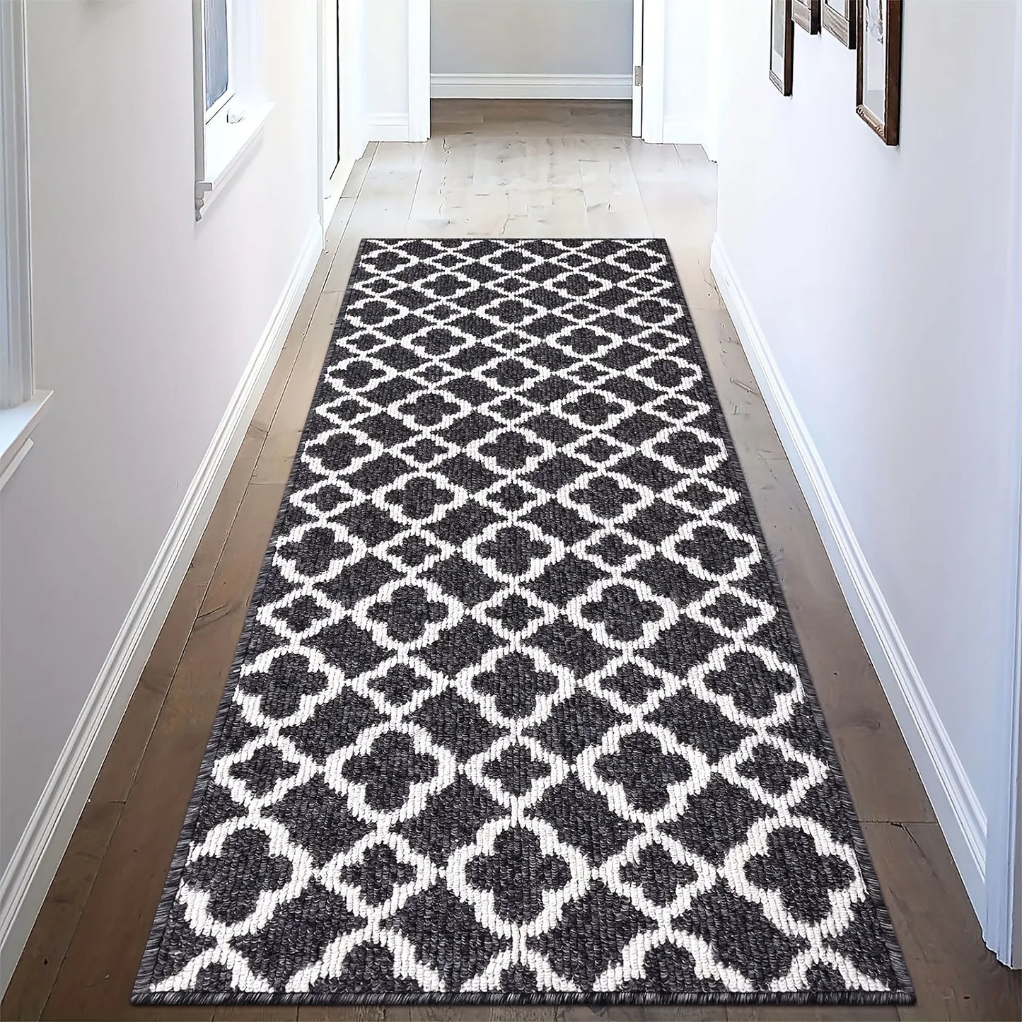 Non-Slip Moroccan Trellis Runner Rug