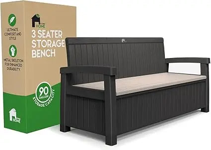 3 Seat Outdoor Storage Bench