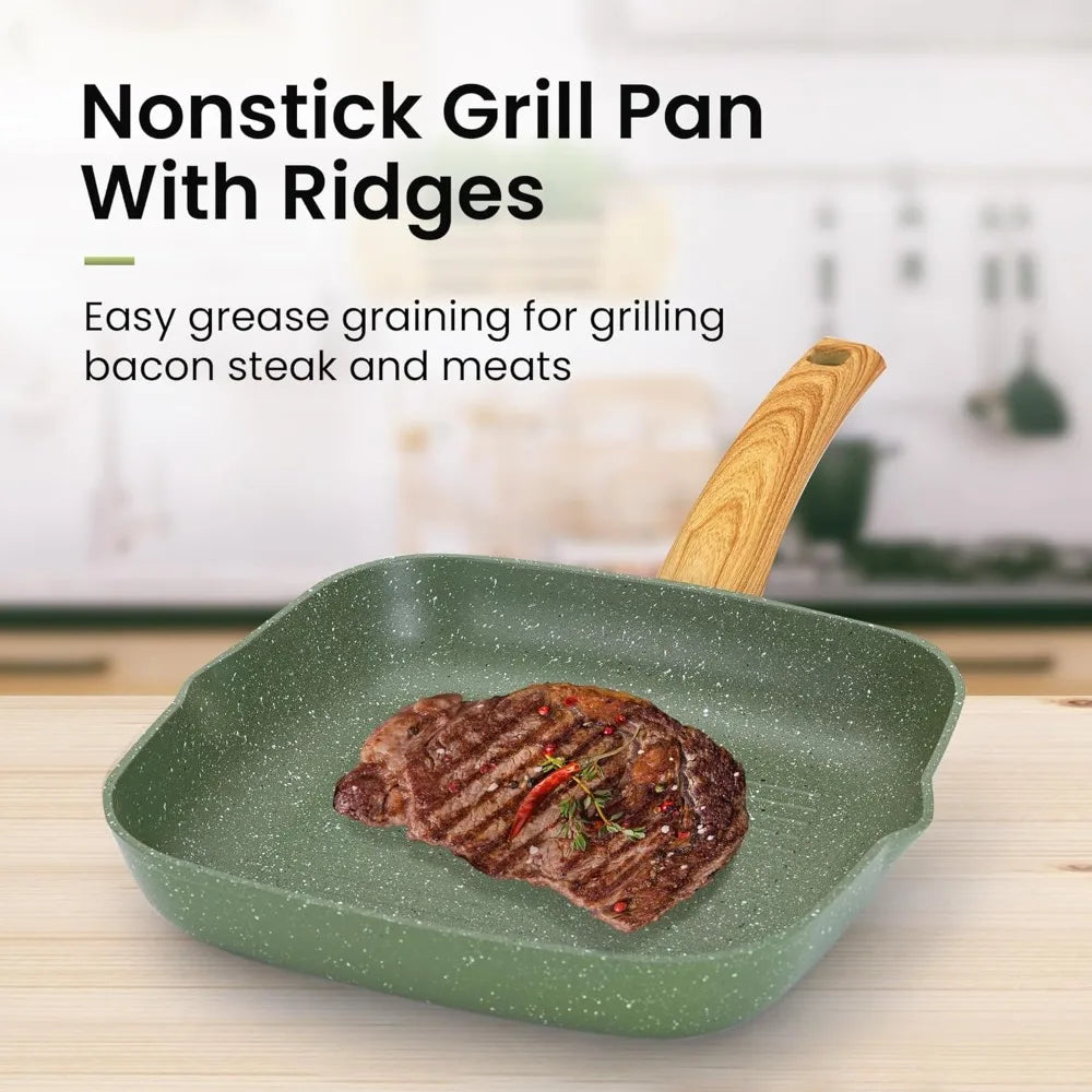 30-Piece Non-Stick Granite Cookware Set