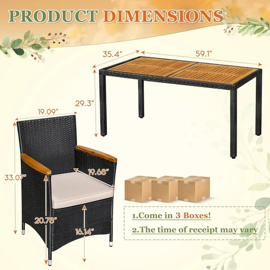 7 Piece Outdoor Patio Dining Set