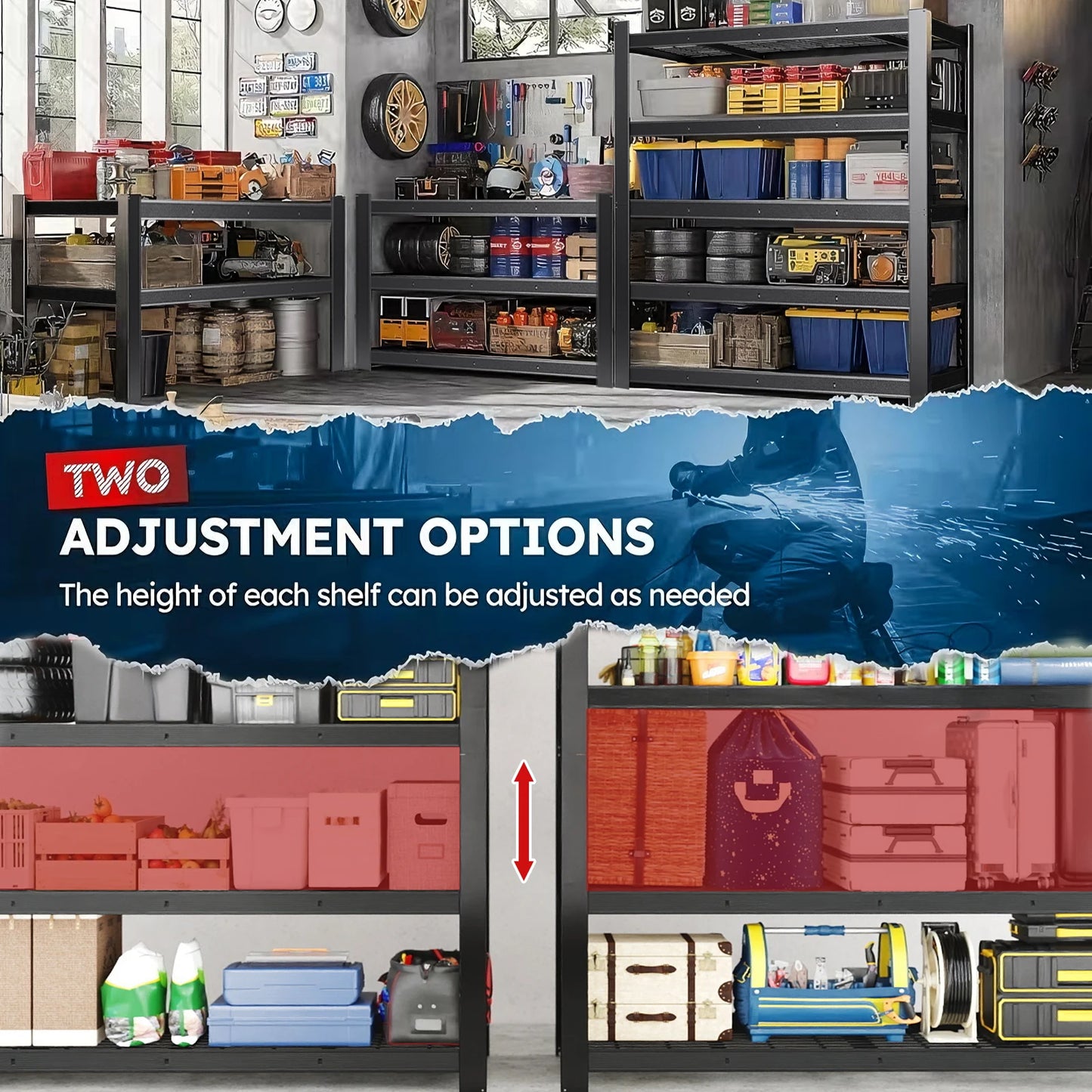 Heavy-Duty Metal Storage Rack