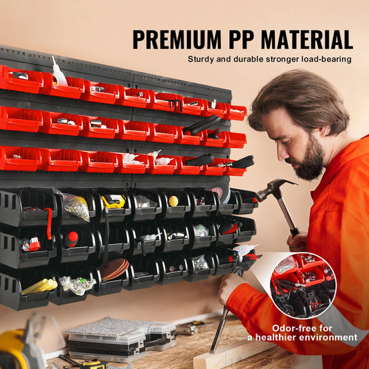 48pcs Storage Bins Wall Mounted Garage Containers