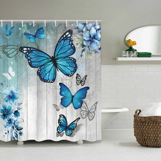Blue Butterfly Bathroom Four-piece Set