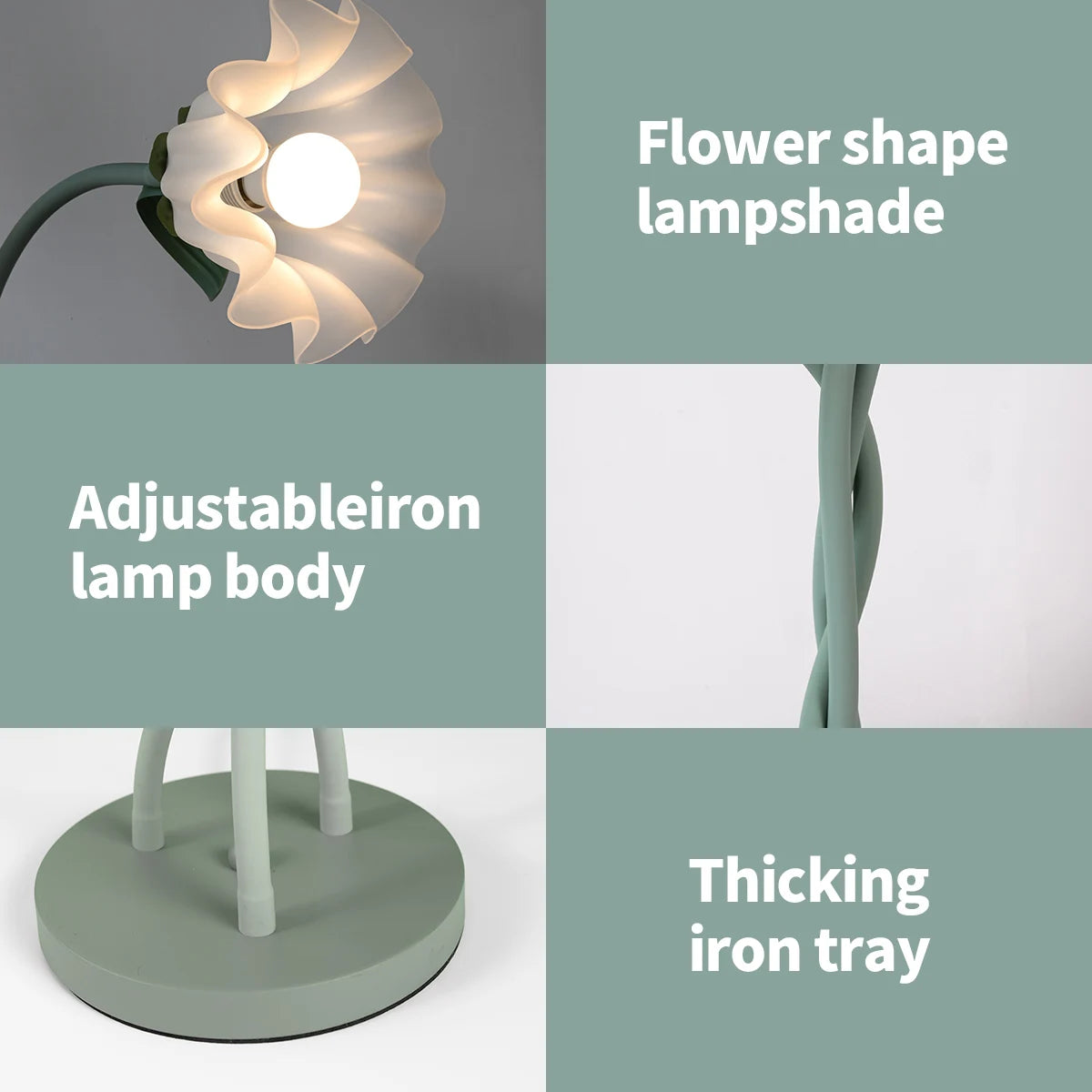 Retro 3-Head Flower Dimmable Floor Lamp
