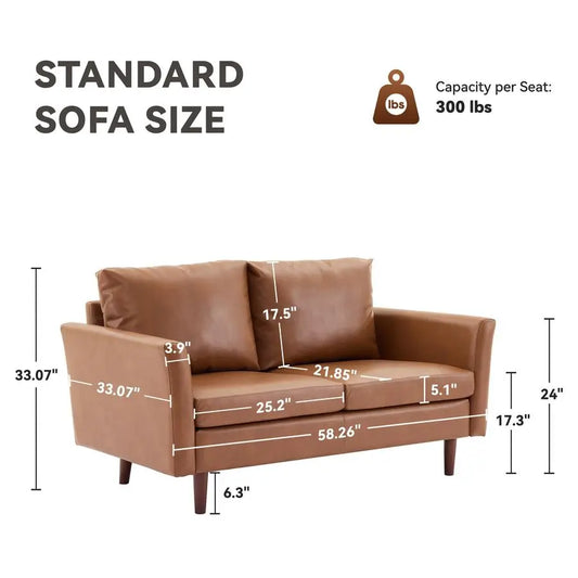 Faux Leather Sofa