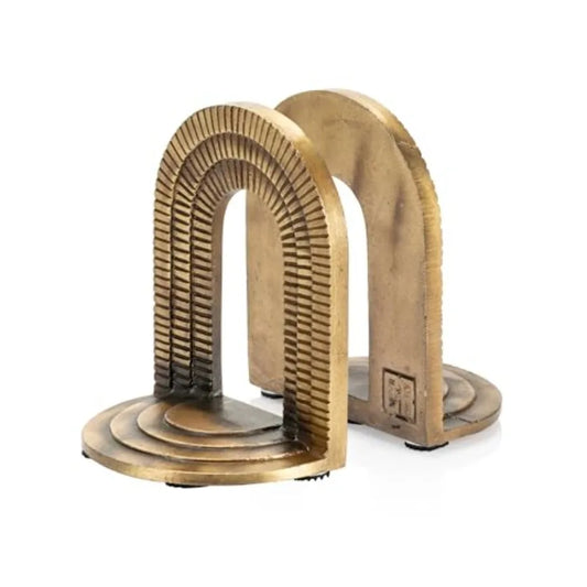 Cast Iron Brick Arch Bookends Set