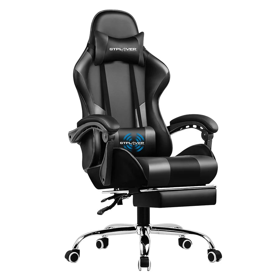 Gaming Chair with Footrest, Lumbar Support