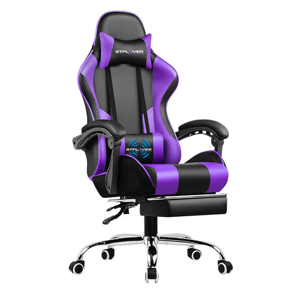 Gaming Chair with Footrest, Lumbar Support