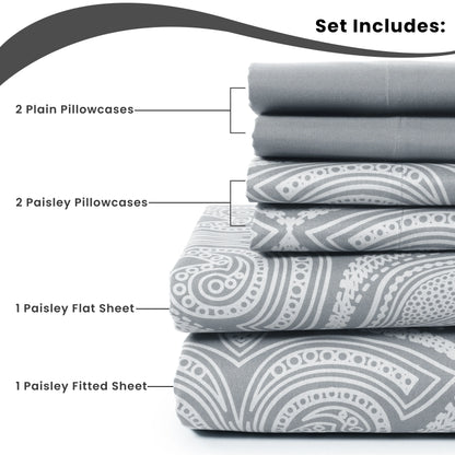 Lux Decor 6Pc Paisley Sheet Set