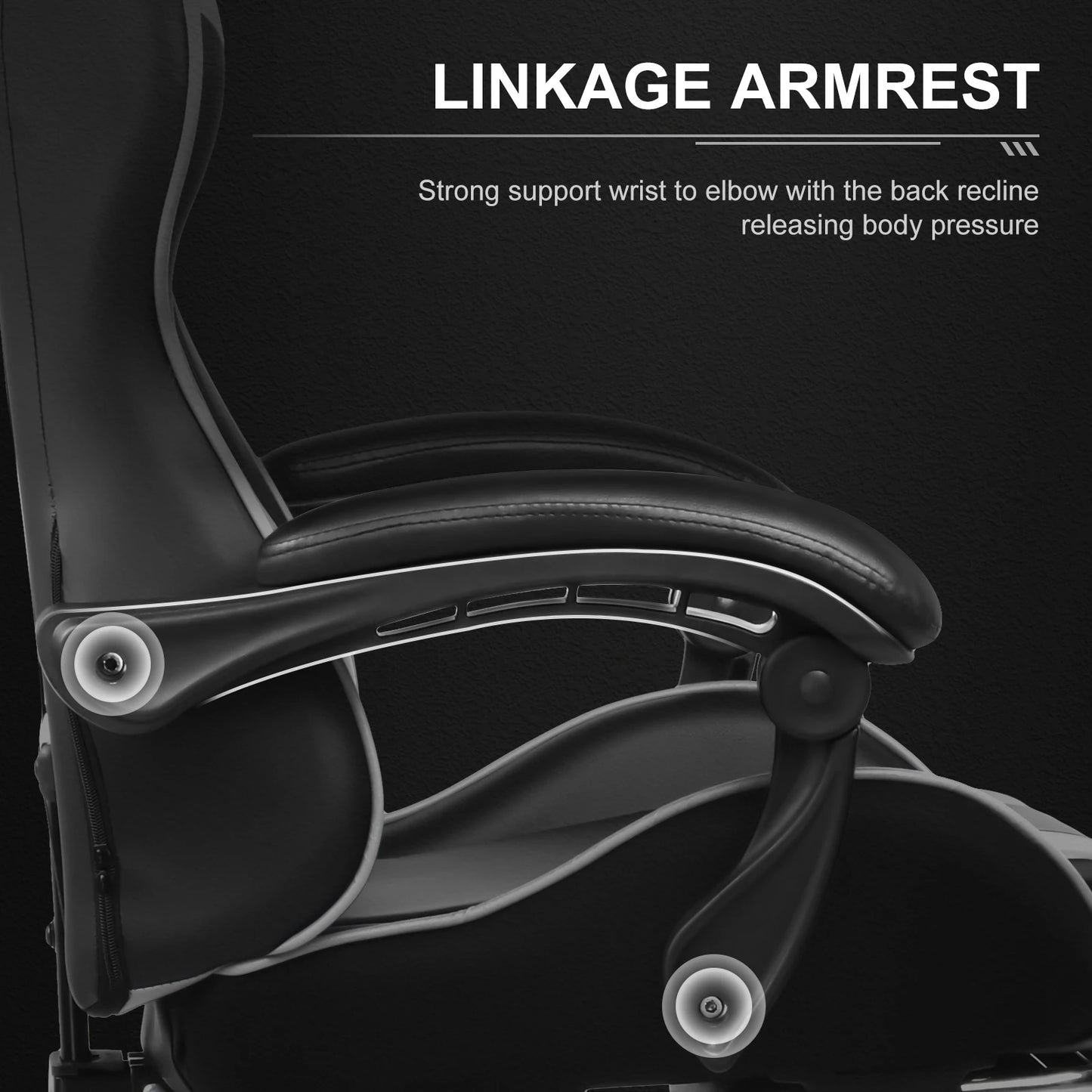 Gaming Chair with Footrest, Lumbar Support