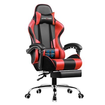 Gaming Chair with Footrest, Lumbar Support