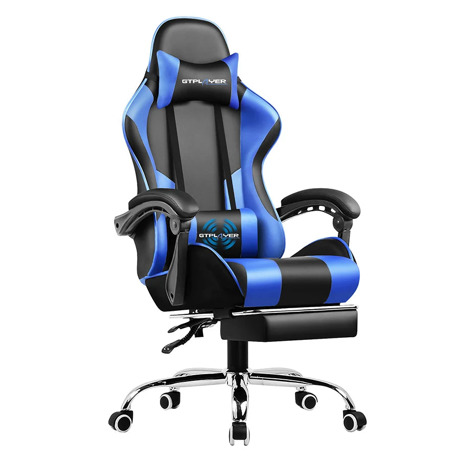 Gaming Chair with Footrest, Lumbar Support