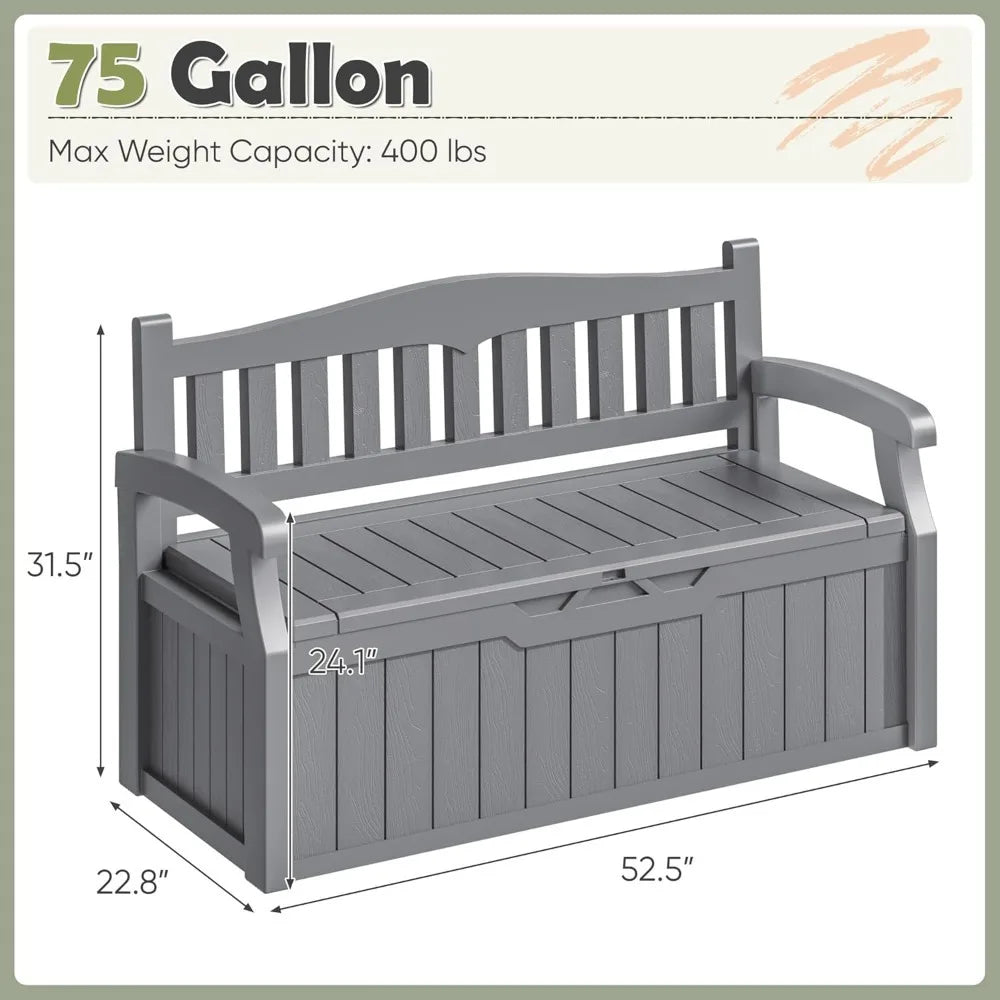 75 Gallon Outdoor Storage Benches