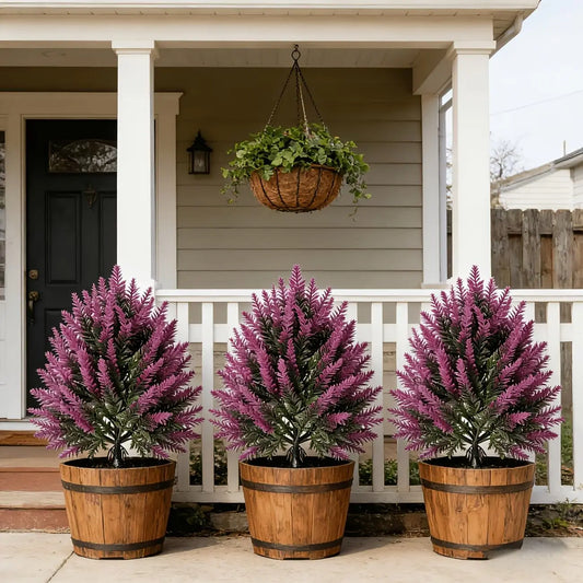 2Pcs Artificial Lavender Topiary Tree