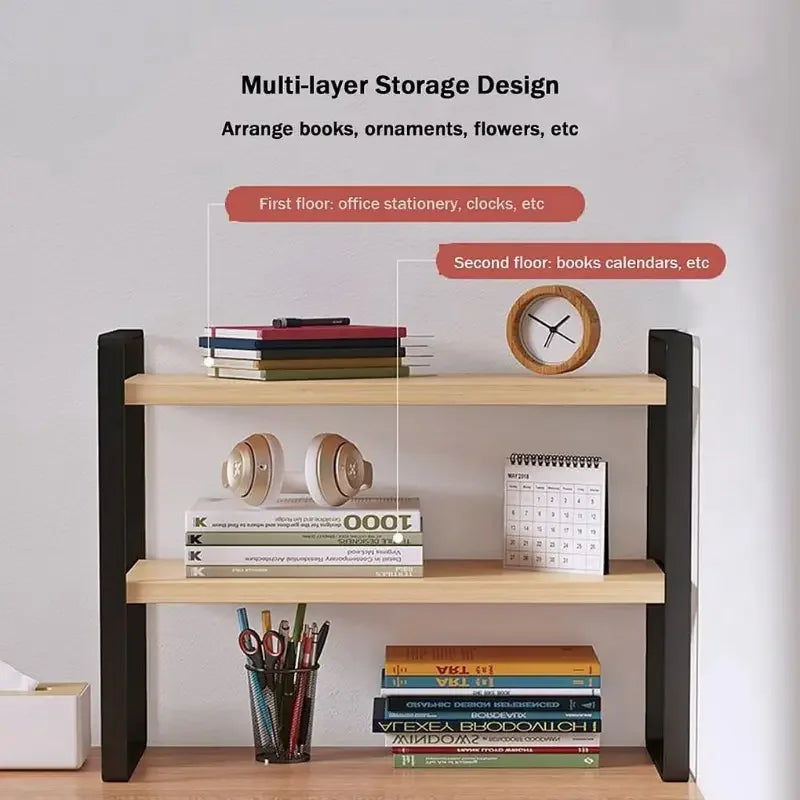 Minimalist Multi-Tier Iron Office Desk Storage Rack