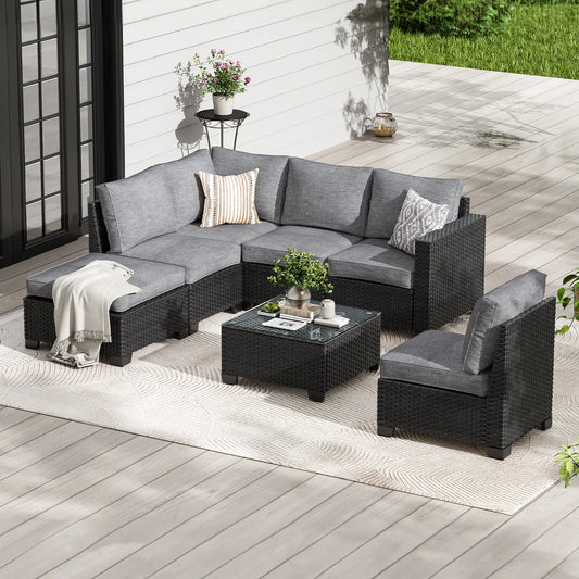 Outdoor Furniture with Ottoman