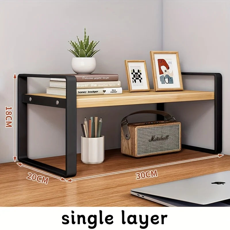 Minimalist Multi-Tier Iron Office Desk Storage Rack