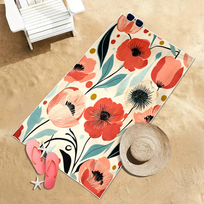 Flower Pattern Beach Towel