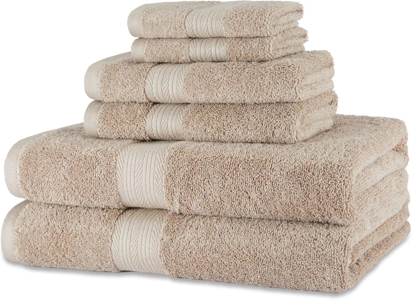6 Piece Oversized Cotton Bathroom Towel Set