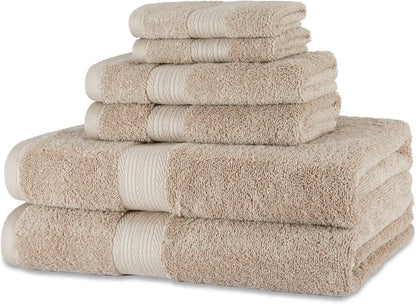 6 Piece Oversized Cotton Bathroom Towel Set