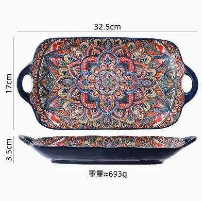 New Bohemian Style Ceramic Household Dishes Set