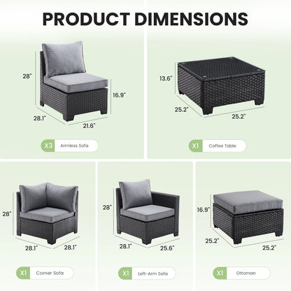Outdoor Furniture with Ottoman