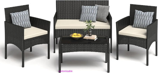 Outdoor Wicker Rattan Patio Set