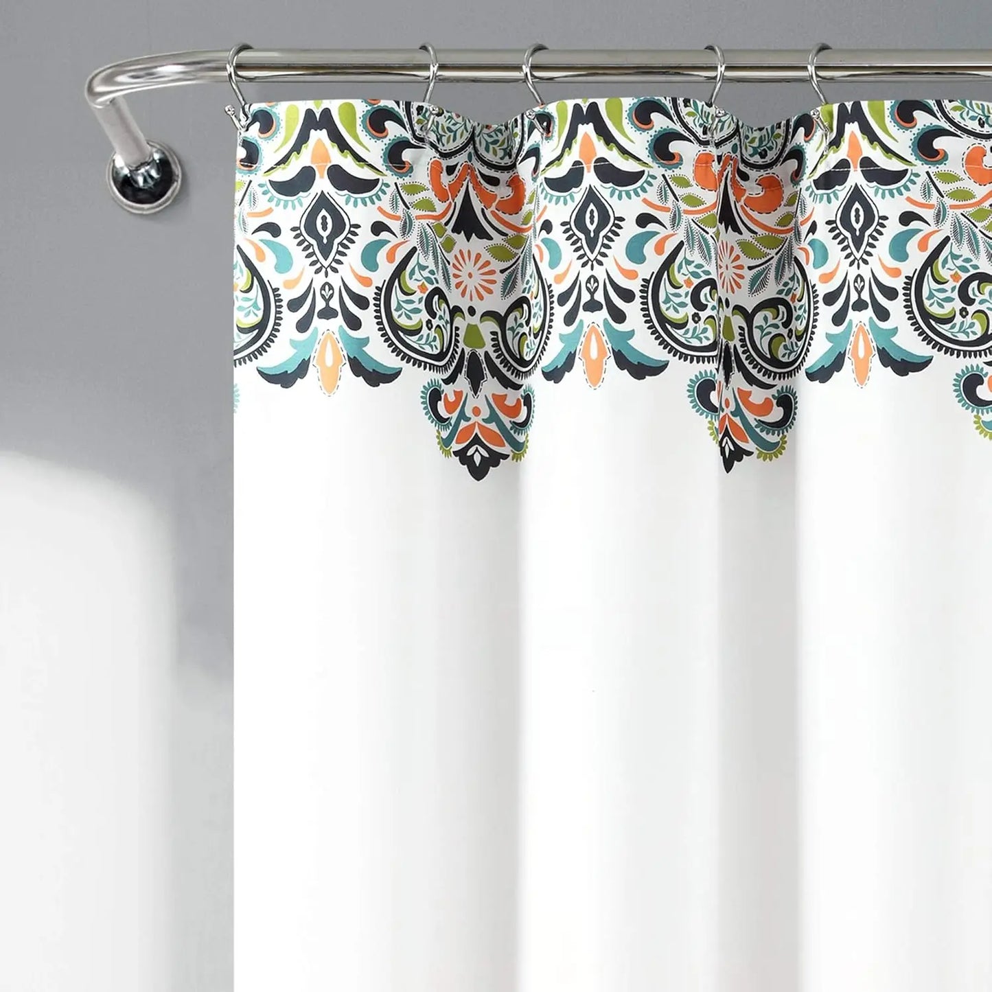 Navy Tangerine Clara Shower Curtain