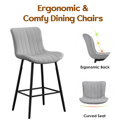 Faux Leather Counter Stools Set of 2