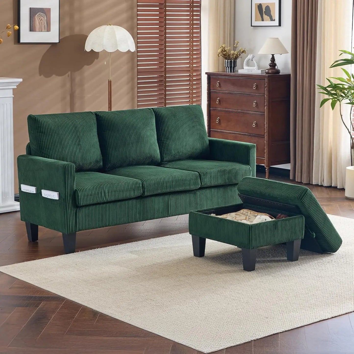 L Shaped Couch with Movable Storage