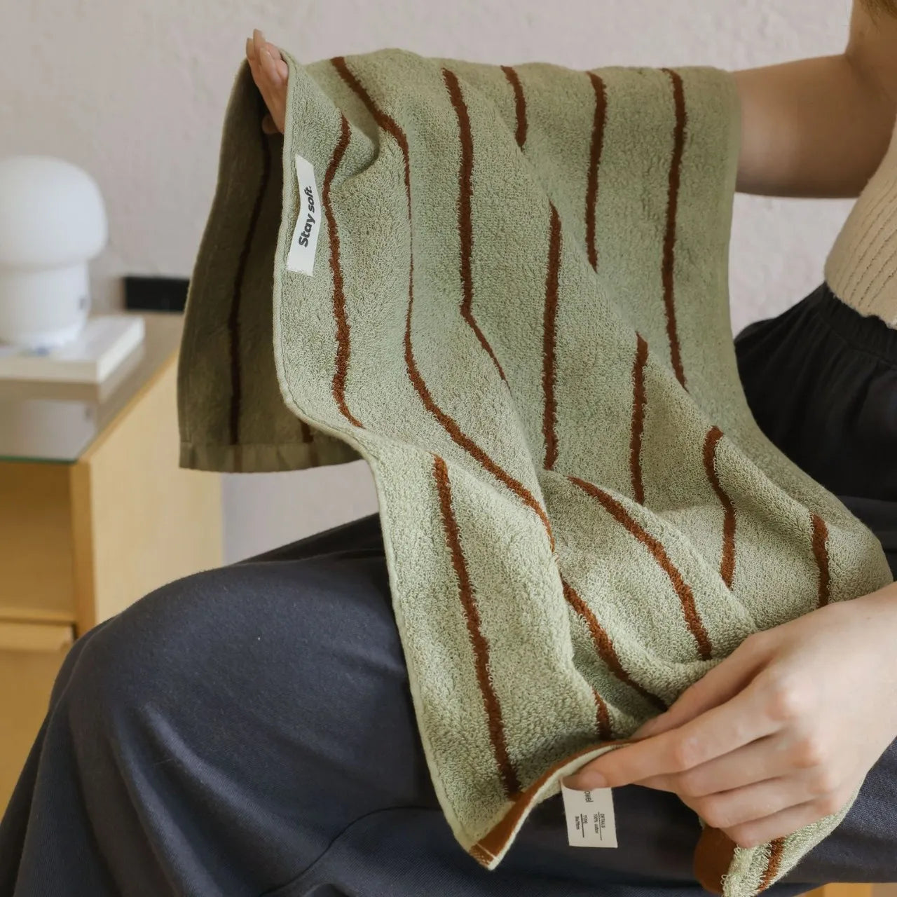 Fashion Striped Cotton Bath and Face Towel
