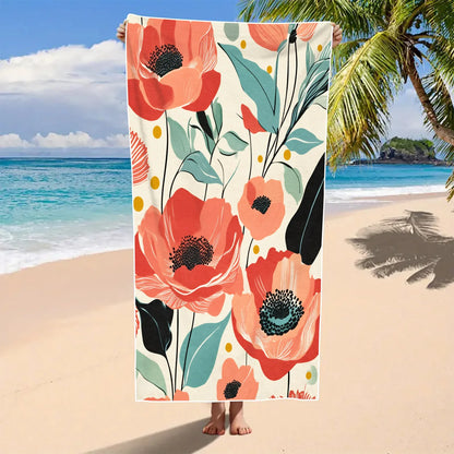 Flower Pattern Beach Towel