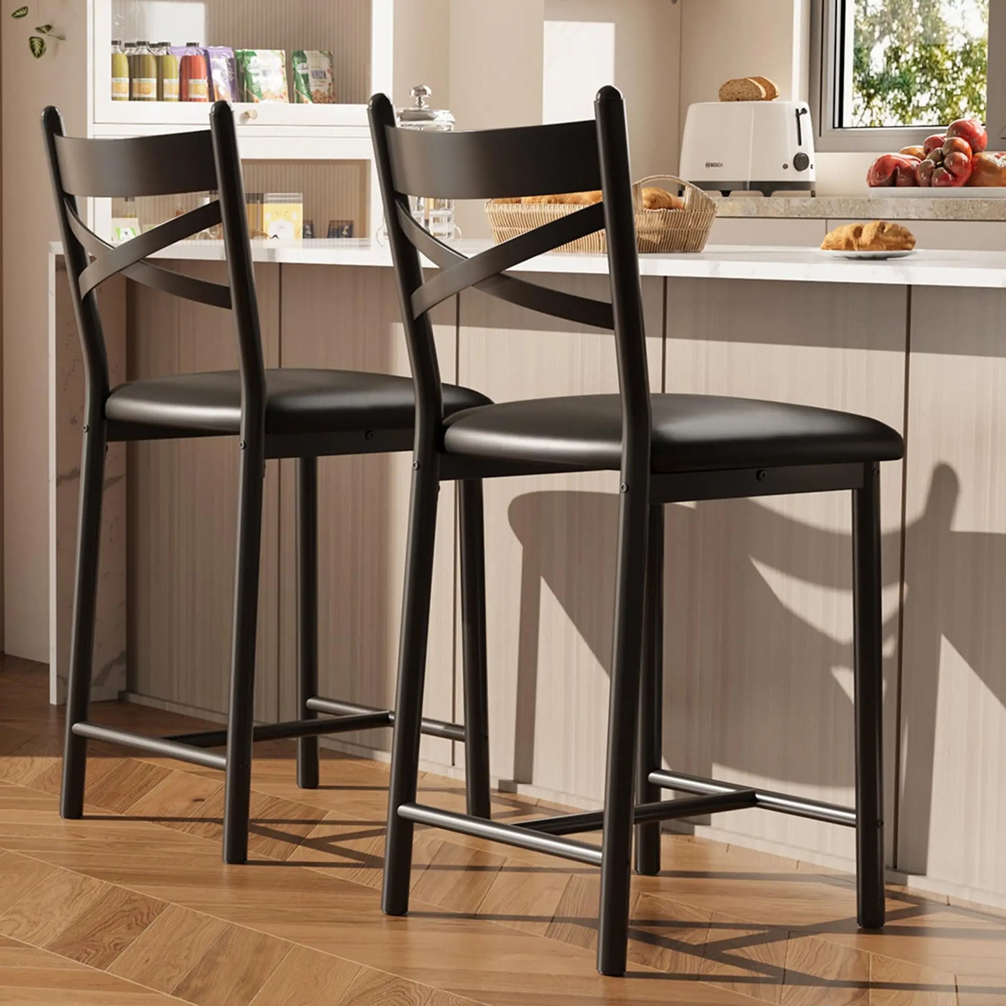 Black Bar Stools Set of 4