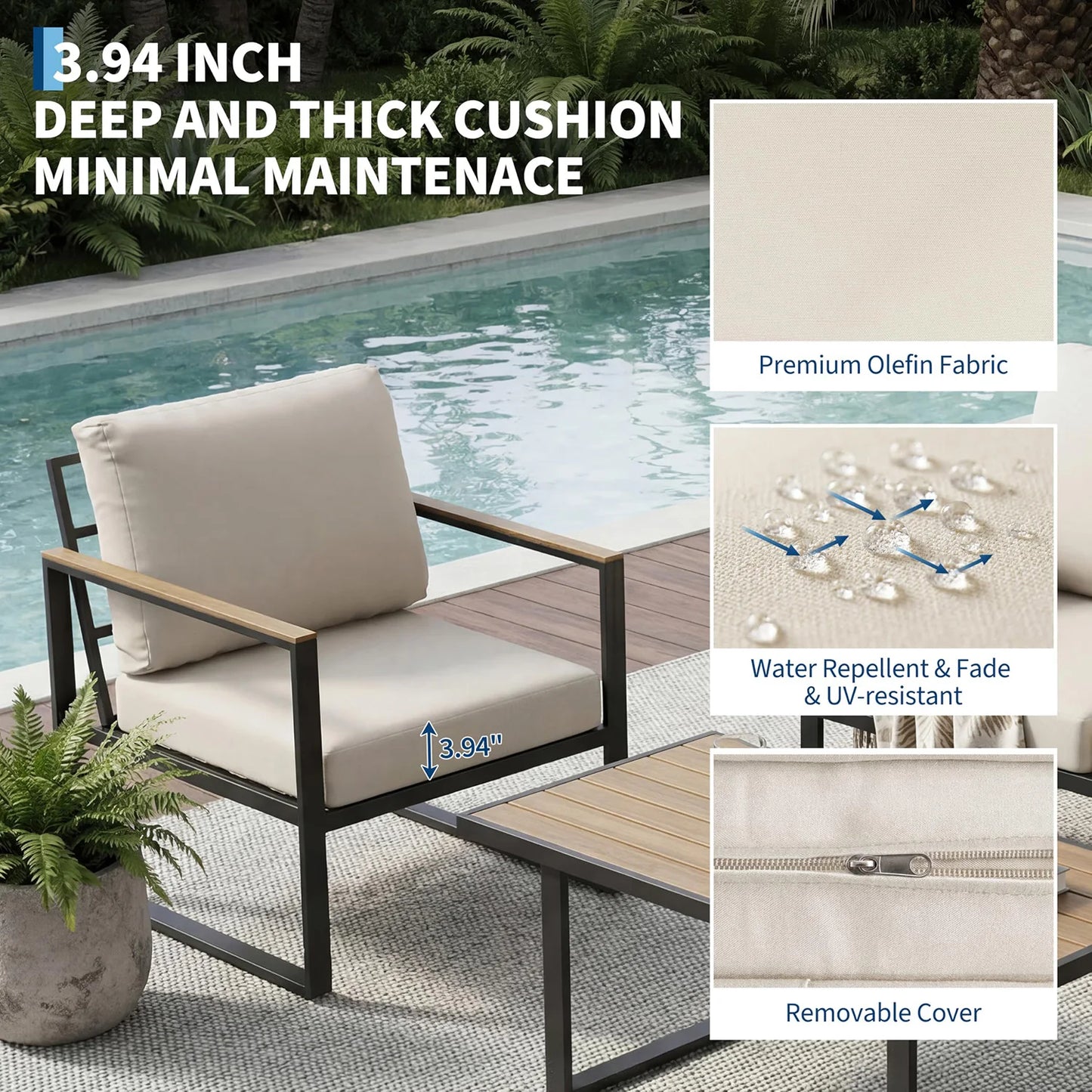 Modern 4-Piece Patio Furniture Set