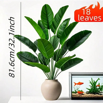 1pc 18 Leaves Artificial Tropical Palm Tree
