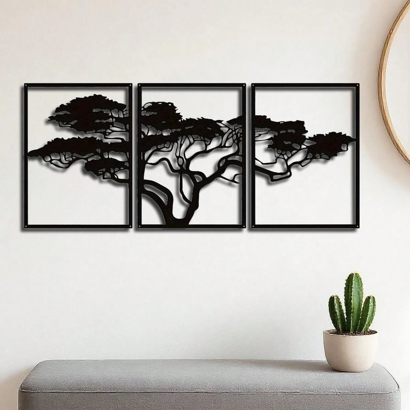 Handmade African Baobab Tree Metal Wall Art