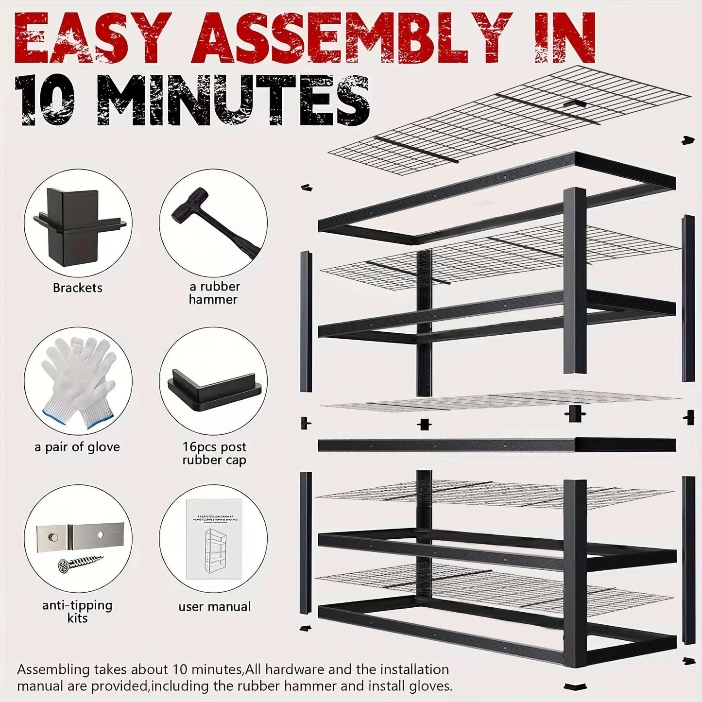 Heavy-Duty Metal Storage Rack