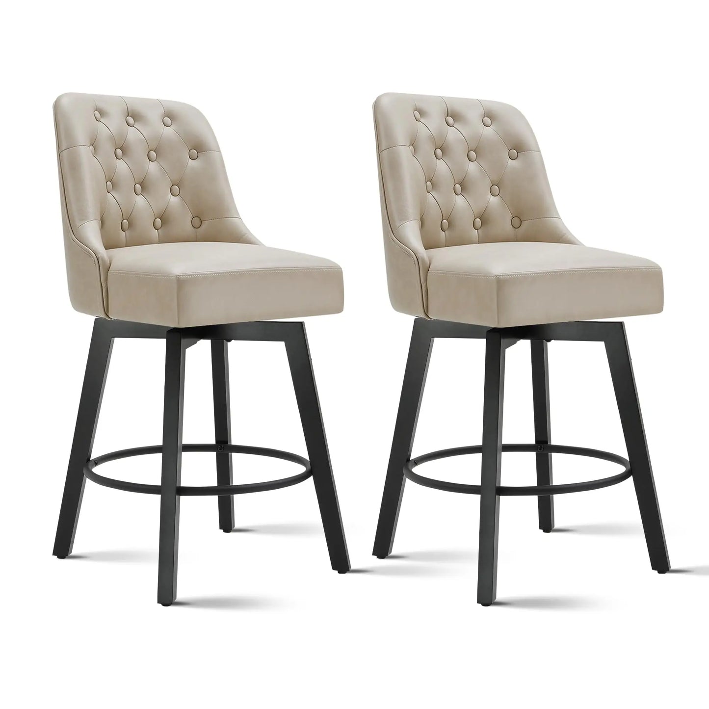 Gray Tufted Swivel Bar Stools Set Of 4