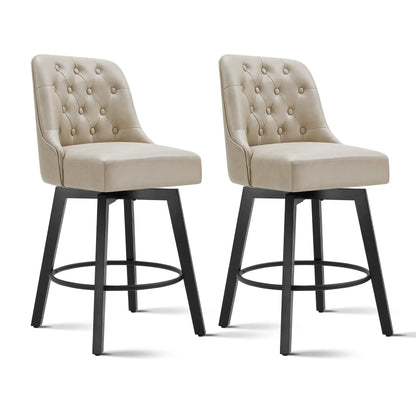 Gray Tufted Swivel Bar Stools Set Of 4