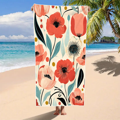 Flower Pattern Beach Towel