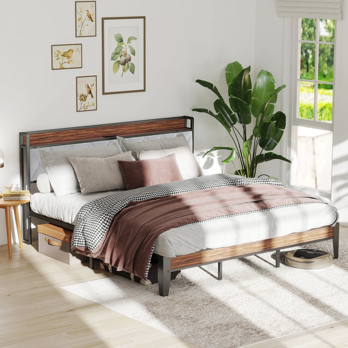Heavy Duty Metal Bed Frame with Headboard