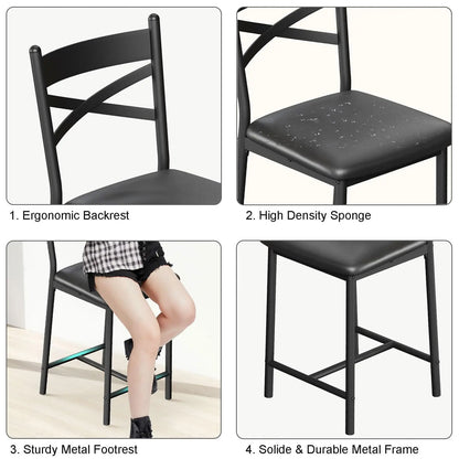 Black Bar Stools Set of 4