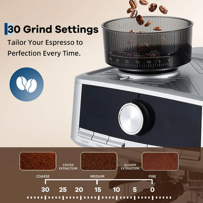 Stainless Steel Espresso Maker With Grinder