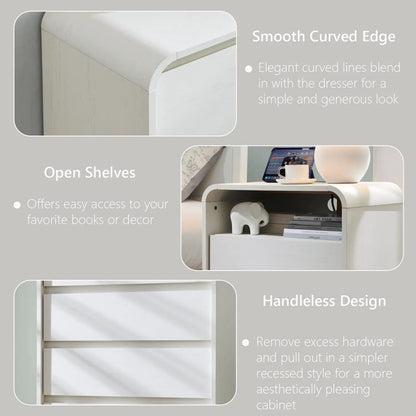 Tall Modern Nightstand with Charging Station