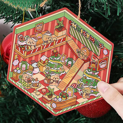 3D Christmas House Stickers Miniature